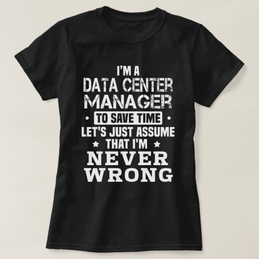 データセンターマネージャ Tシャツ (デザイン正面)