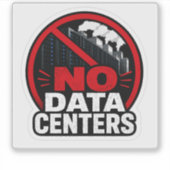 データセンター反対抗議警告サインステッカー シール (正面)