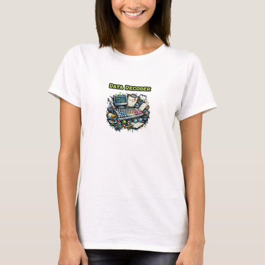 データデコーダー分析エキスパートソフトウェア開発者 Tシャツ (正面)