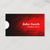 データベース管理モダン – 濃い赤 名刺 (正面)
