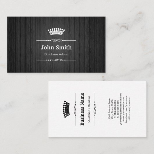 データベース管理王室のブラックウッドグレイン 名刺 (正面/裏面)
