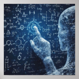 データボードと相互作用する人間型 ポスター