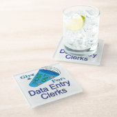 データ入力担当者に声を掛ける ガラスコースター (アングル)