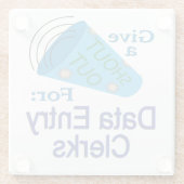 データ入力担当者に声を掛ける ガラスコースター (裏面)