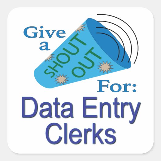 データ入力書記スクエアステッカーのために叫ぶ スクエアシール (正面)