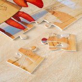 データ分析するスパイカニが美術館展示 ジグソーパズル (側面)