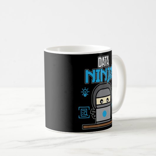 データ忍者データアナリストサイエンティストコンピュータサイエンス コーヒーマグカップ (正面右)