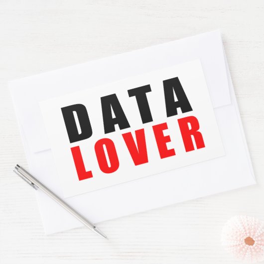 データ愛好家、私はデータが大好き 長方形シール (封筒)