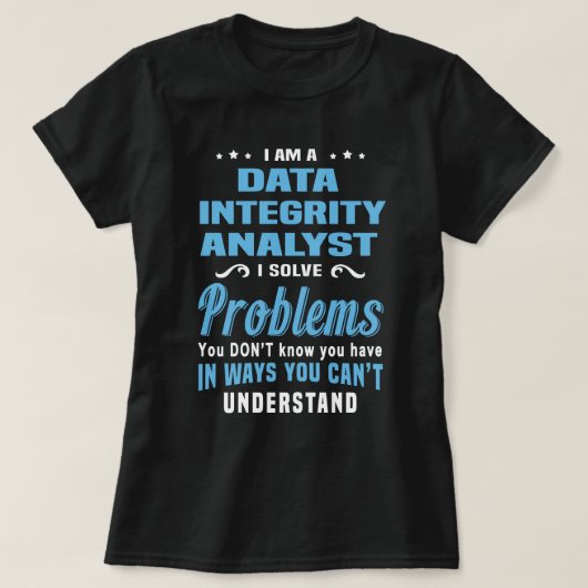 データ整合性アナリスト Tシャツ (デザイン正面)