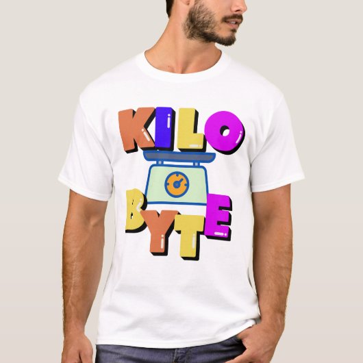 データ測定単位のキロバイト Tシャツ (正面)