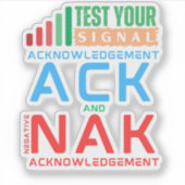 データ通信におけるACKとNAKの確認応答 シール (正面)