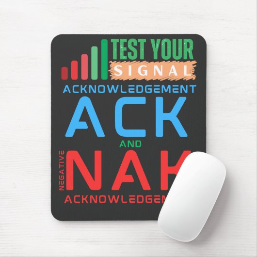 データ通信におけるACKとNAKの確認応答 マウスパッド (マウス)