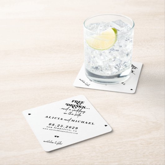 デートおもしろいをモダン保存した無料ドリンク ペーパーコースター (インサイチュ)