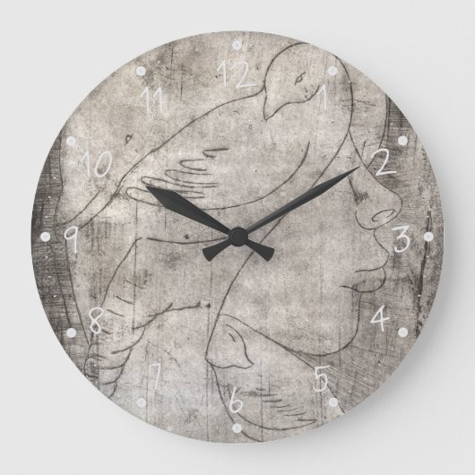 デートすることが大好きな女の子 ラージ壁時計 (正面)