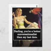 デートすることは難しいヴィンテージおもしろい図 ポストカード (正面/裏面)