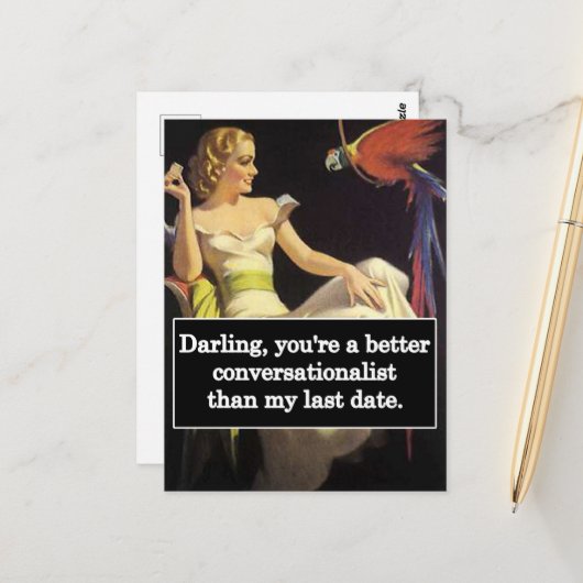 デートすることは難しいヴィンテージおもしろい図  ポストカード (正面/裏面インサイチュ)