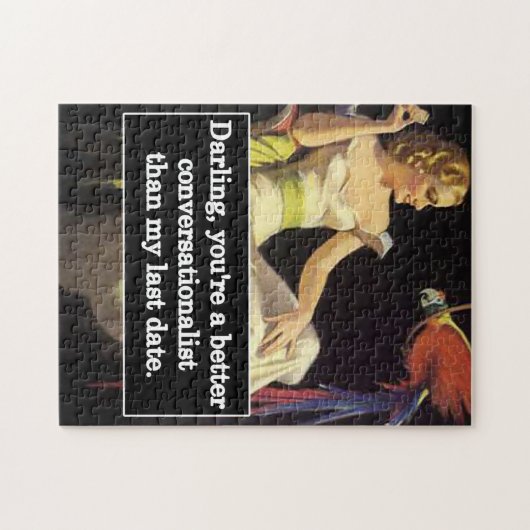 デートすることは難しいヴィンテージグラフィックおもしろい ジグソーパズル (横)