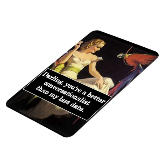 デートすることは難しいヴィンテージグラフィックおもしろい マグネット (左側)