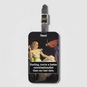 デートすることは難しいヴィンテージグラフィックおもしろい ラゲッジタグ (正面縦)