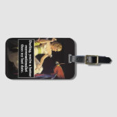 デートすることは難しいヴィンテージグラフィックおもしろい ラゲッジタグ (正面横)