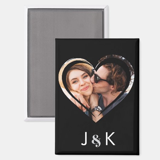デートすることカップル恋人の写真コラージュ マグネット (正面/裏面)