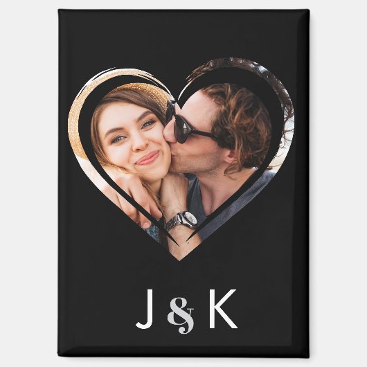 デートすることカップル恋人の写真コラージュ マグネット (正面)