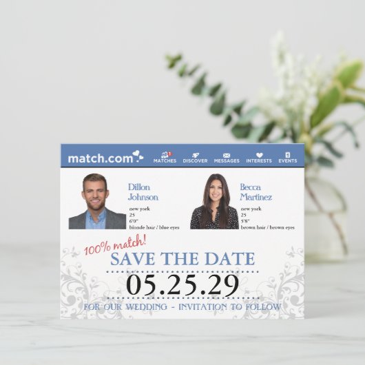 デートすることプロファイル日付の保存 招待状 (スタンド正面)