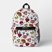 デートすること伝統的Tattoo プリントバックパック (正面)