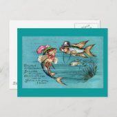 デートすること帽子ヴィンテージ ポストカード (正面/裏面)