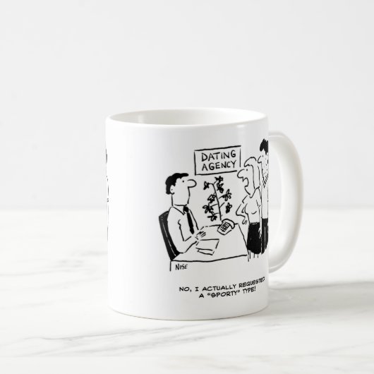 デートすること庁の漫画。おもしろい コーヒーマグカップ (正面右)