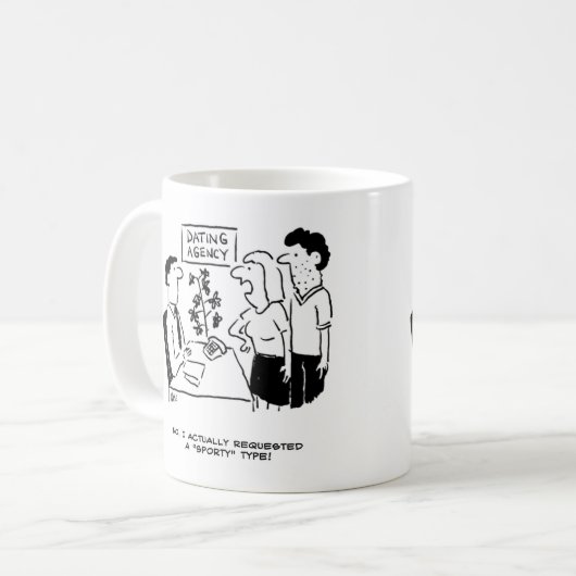 デートすること庁の漫画。おもしろい コーヒーマグカップ (正面左)