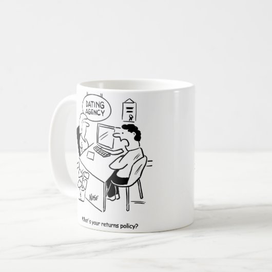 デートすること機関彼は返品政策を知りたい コーヒーマグカップ (正面左)