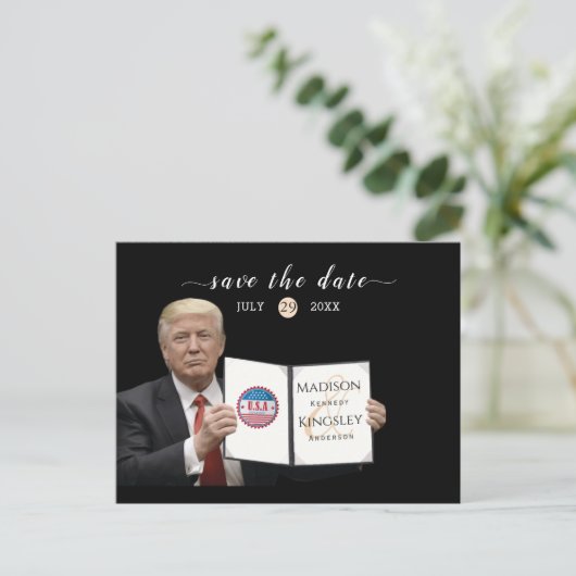 デートもっとも偉大を除くトランプの素晴らしい結婚式 案内ポストカード (スタンド正面)