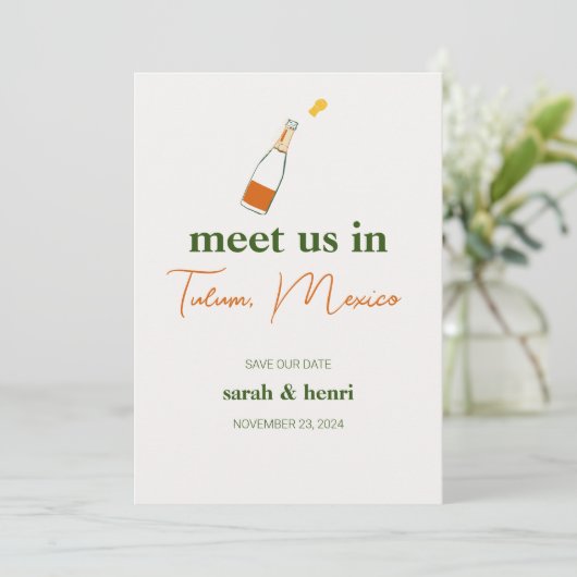 デートを除いてトゥルムの結婚式で私達と会う 招待状 (スタンド正面)