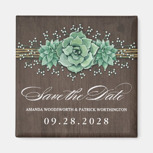 デートを除く多肉の赤ん坊の息の結婚式 マグネット (正面)