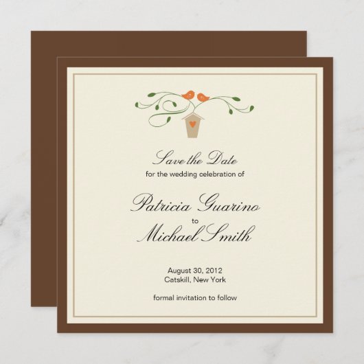 デートを除く茶色とオレンジの愛鳥 セーブザデート (正面/裏面)