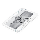 デートを除く、ほこりっぽい青い緑の写真結婚式 マグネット (左側)