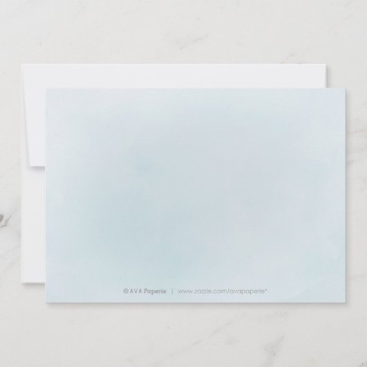 デートを除く、ほこりっぽい青い緑の写真結婚式 招待状 (裏面)