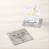 デートを除シンプルく私たち素朴な結婚式の飲み物 スクエアペーパーコースター (インサイチュ)