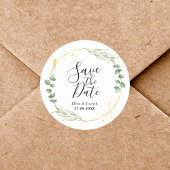 デートを除パーソナライズされたく空気の良い緑の結婚式 ラウンドシール
