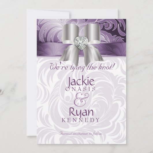 デートカードのリーフフローラのPurple Silver Bowを保存 セーブザデート (裏面)