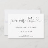 デートカードを救うハート婚式の書道 招待状 (正面)