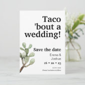 デートカードを除く結婚式のミニマリストタコ 招待状 (スタンド正面)