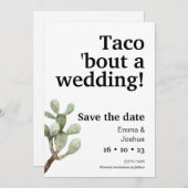 デートカードを除く結婚式のミニマリストタコ 招待状 (正面/裏面)