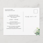 デートグリーンリートロピカルパーム葉の変更 ポストカード (裏面)