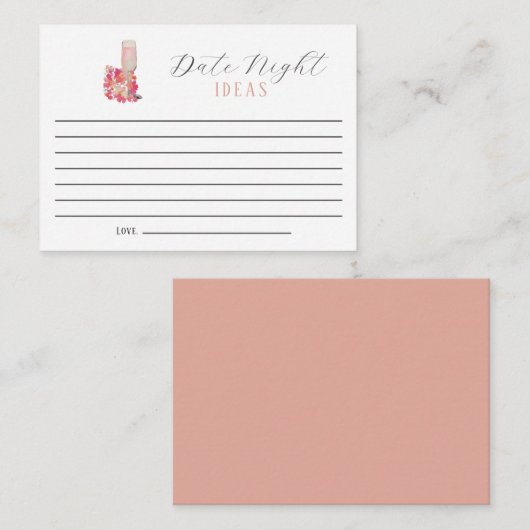 デートナイトのアイデア ブライダルシャワー ペタル&プロセッコ アドバイスカード (正面/裏面)