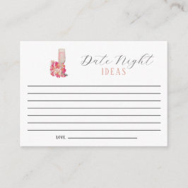 デートナイトのアイデア ブライダルシャワー ペタル＆プロセッコ アドバイスカード