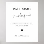 デートナイトジャーサイン 結婚アドバイスシャワー モダン ポスター (正面)