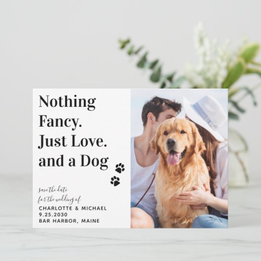 デートファンシー以外は何も愛犬の結婚式 案内状 (スタンド正面)