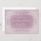 デート以外のロマンチックなヴィンテージの結婚式を作る セーブザデート (正面/裏面)